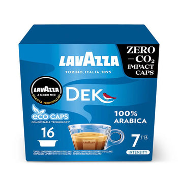 Lavazza a modo mio eco caps compostable dek cremoso capsules 16 par pack