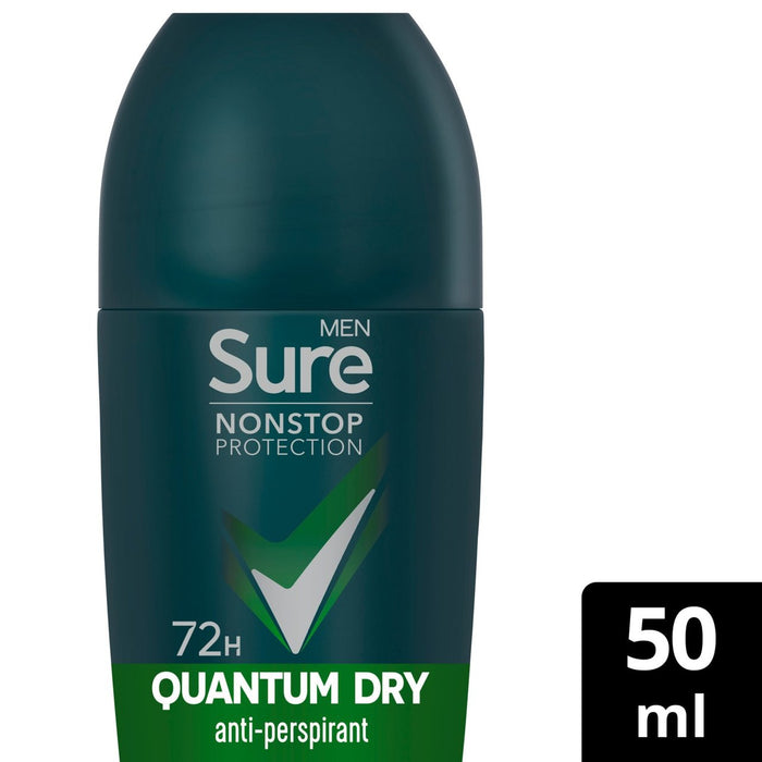 Seguro Hombres de 72 horas antiperspirante sin parar Rollo de desodorante en Quantum Dry 50ml