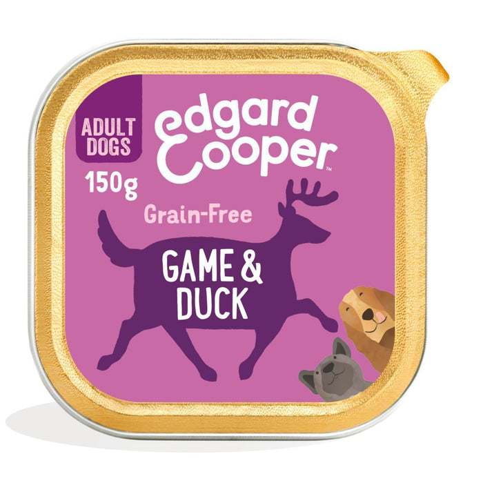 Edgard & Cooper Food para perros húmedos para el grano para adultos con caza y pato 150G