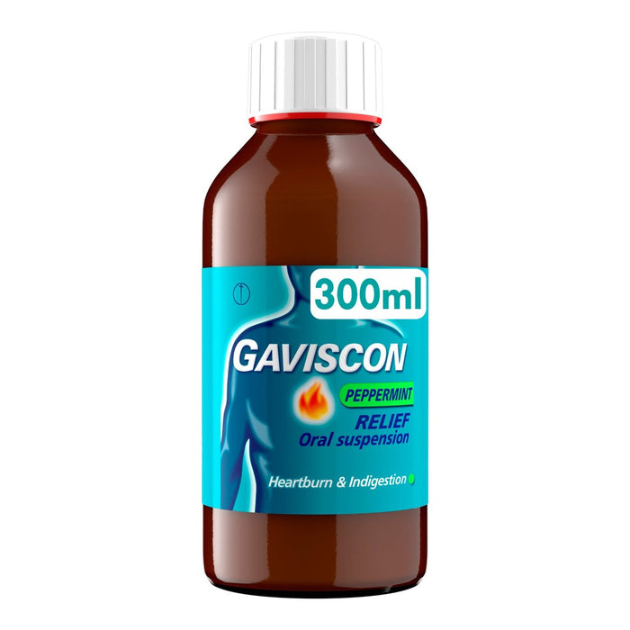 Gaviscon Liquid Heart-Gruburn & Indigestion Relief Peppermint Flavour 300 ml