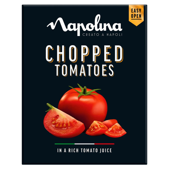 Napolina Tomates picados en un rico jugo de tomate 390G