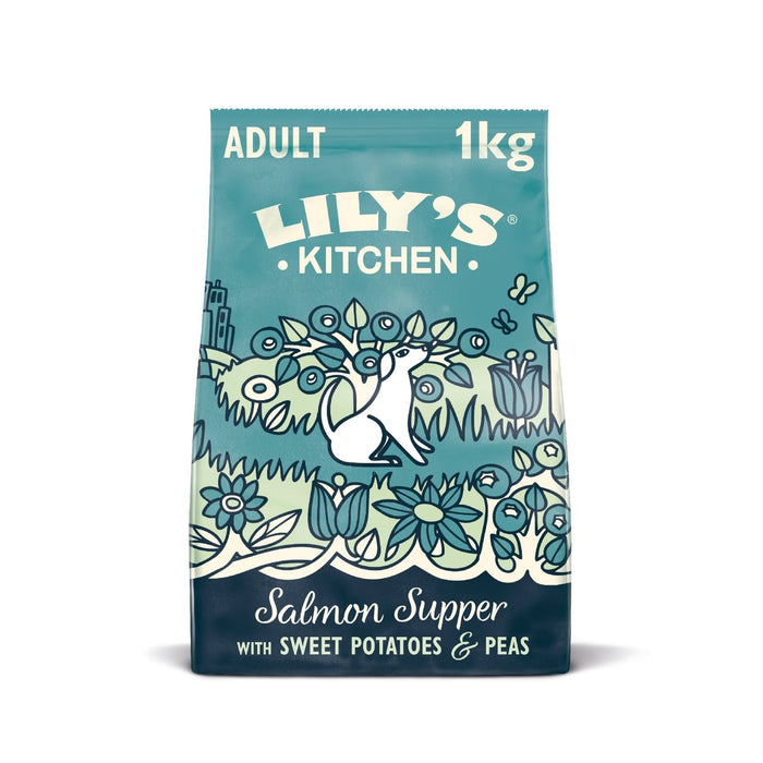 Lily's Kitchen salmón cena de grano gratis comida para perro seco para adultos 1 kg
