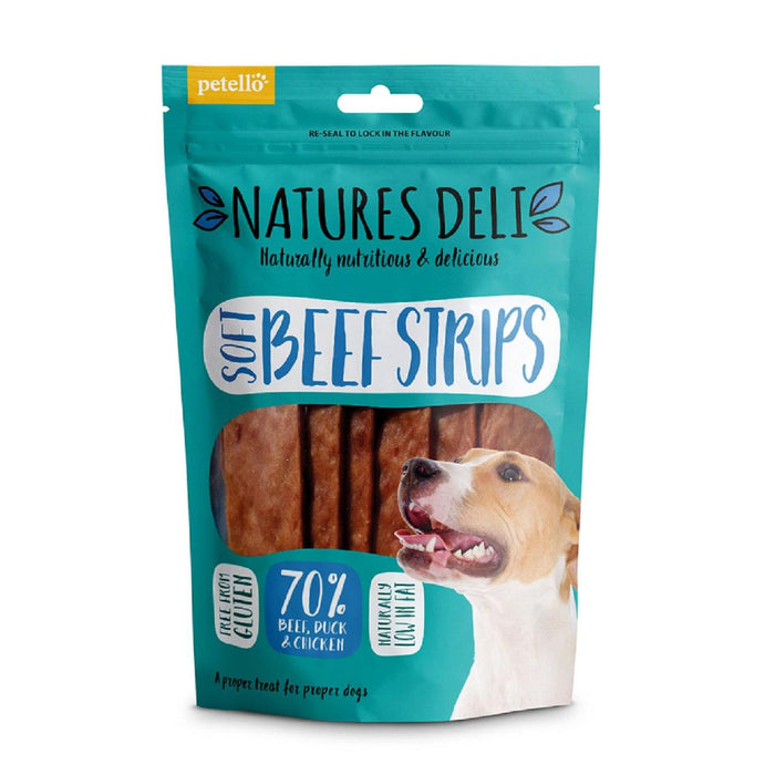 Natures Deli Soft Beef Strips Dog Treats 100g